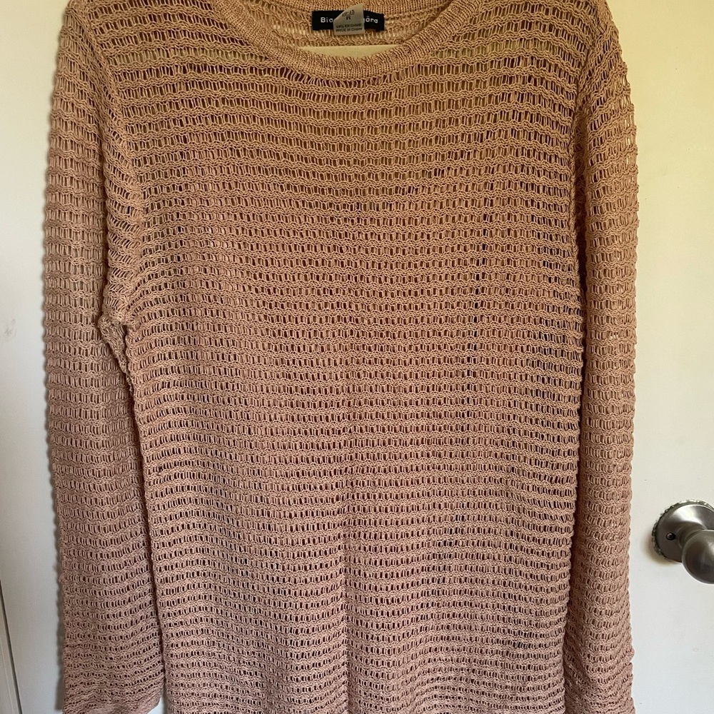 Bianca Nygard Open Knit Long Sweater w/camisole Medium New Dark Blush